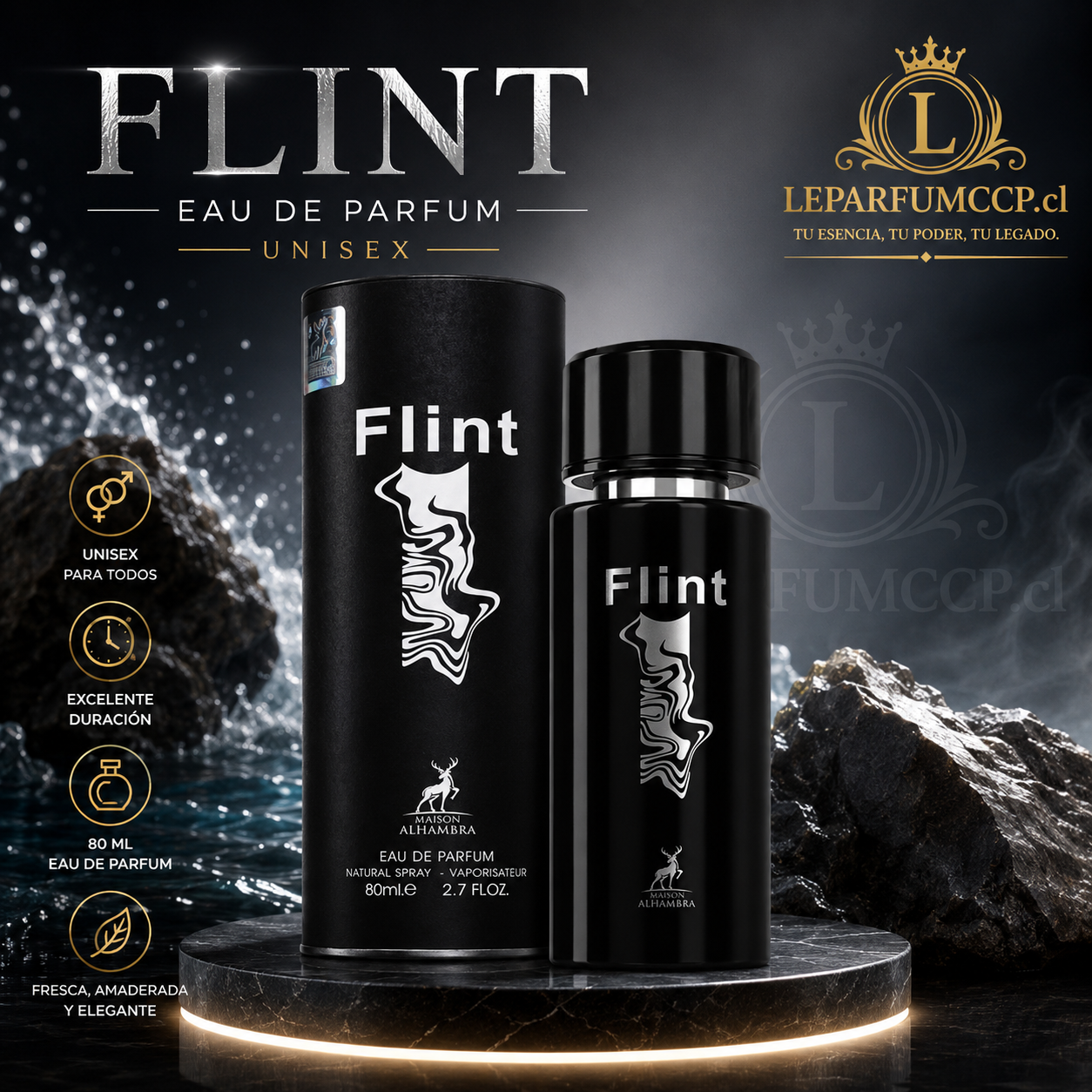 Flint Eau de Parfum 80 ml – Maison Alhambra