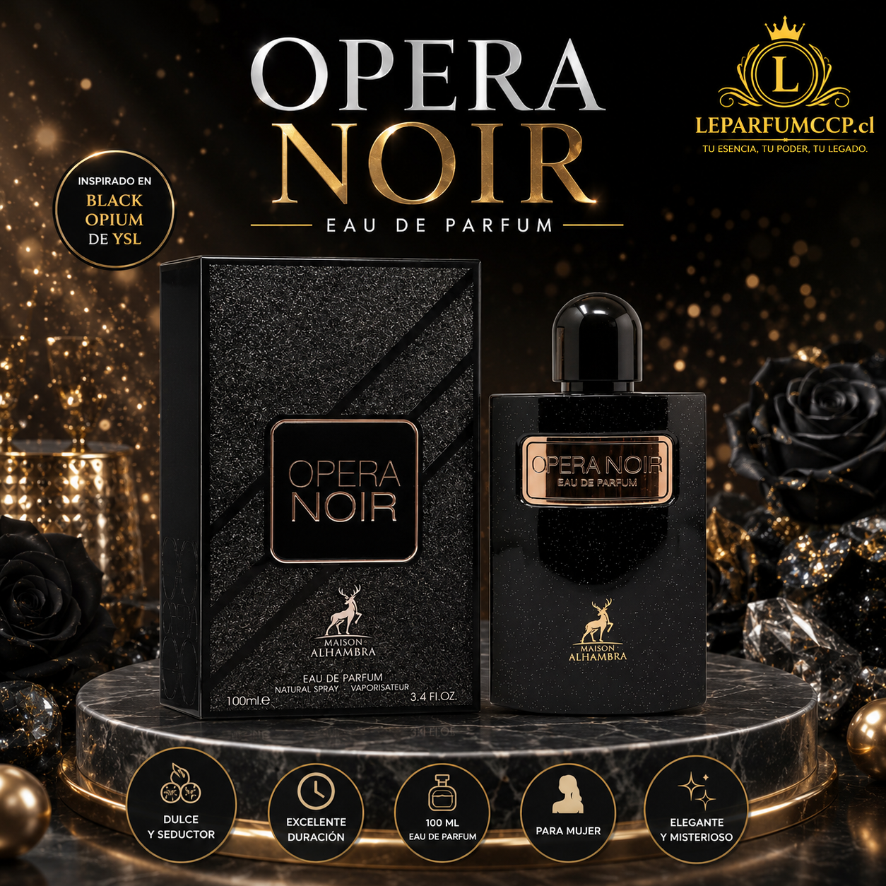 Opera Noir Eau de Parfum 100 ml – Maison Alhambra