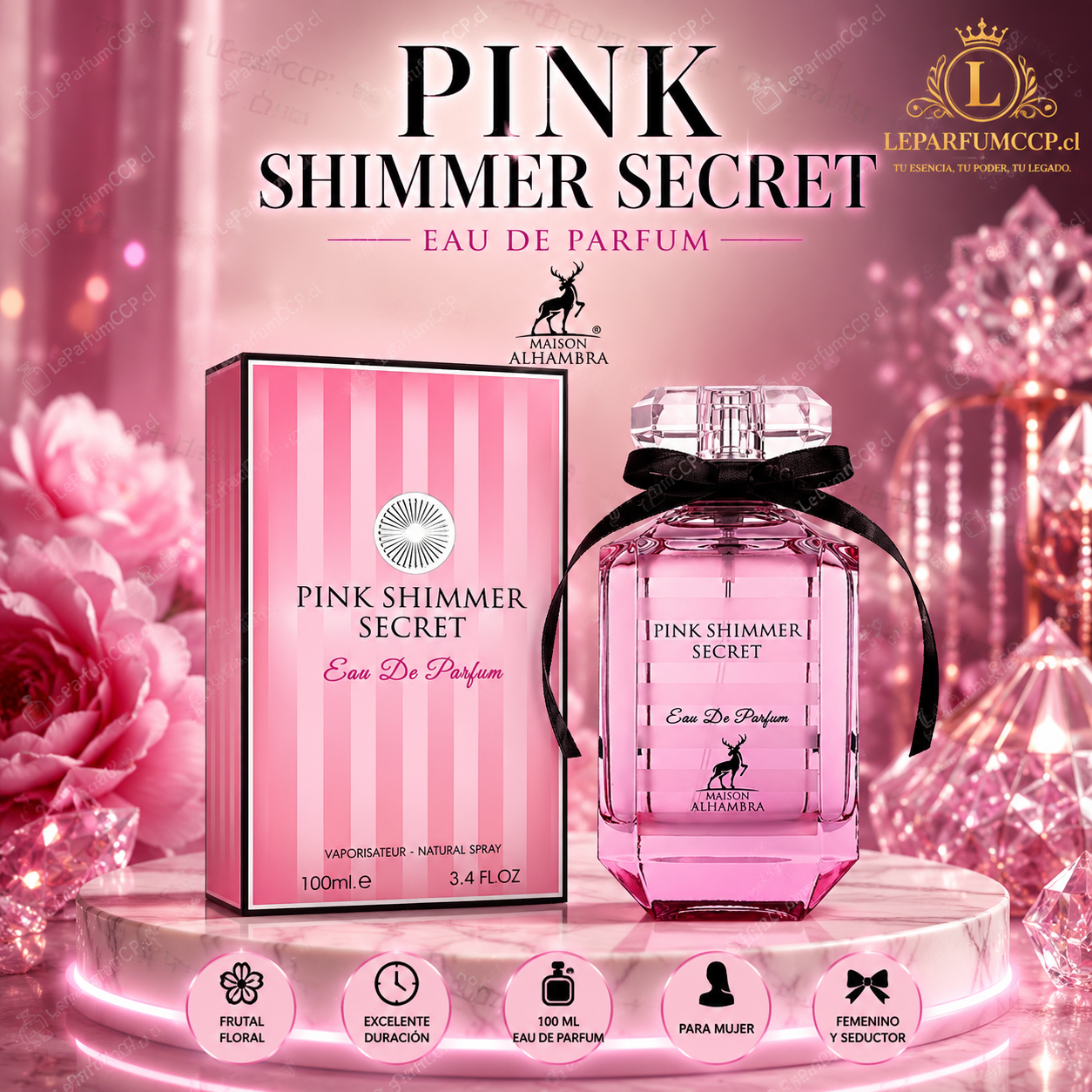 Pink Shimmer Secret Eau de Parfum 100 ml – Maison Alhambra